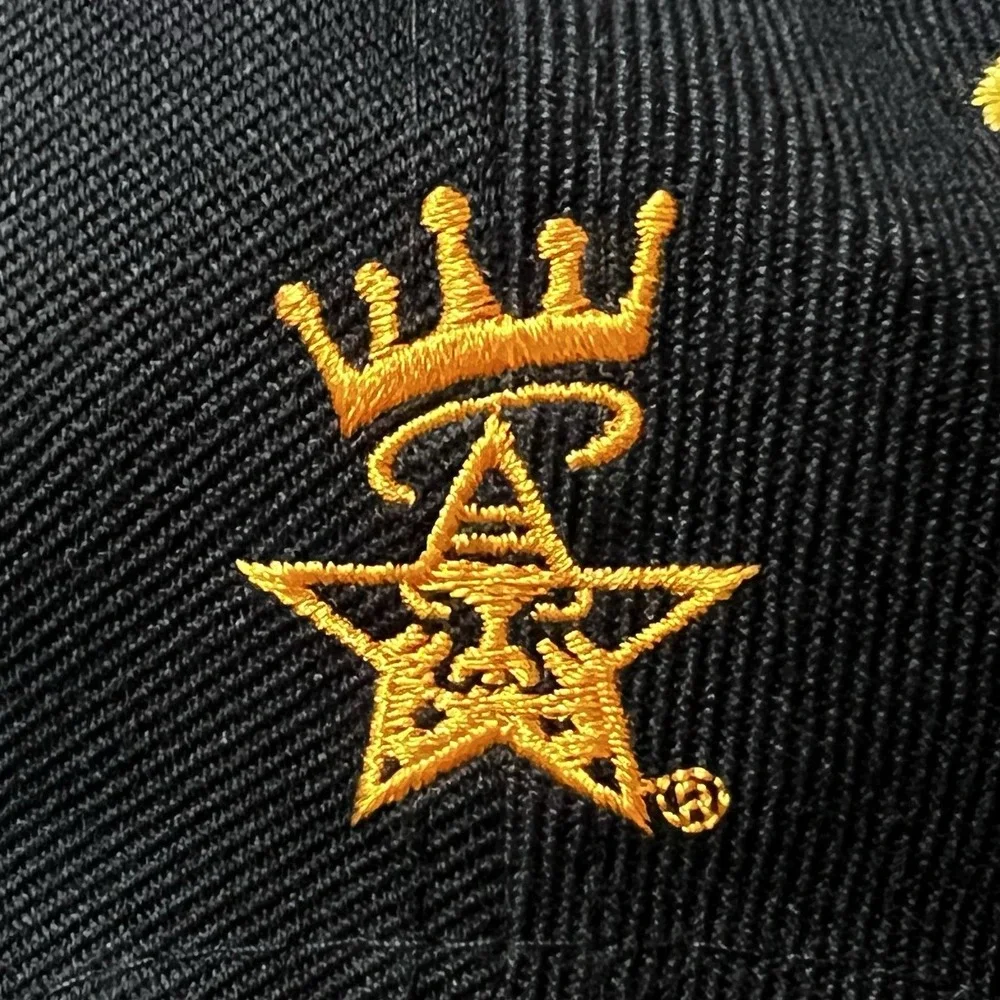 Vintage Obey Skateboarding Snapback Hat Black Yellow Orange One Size